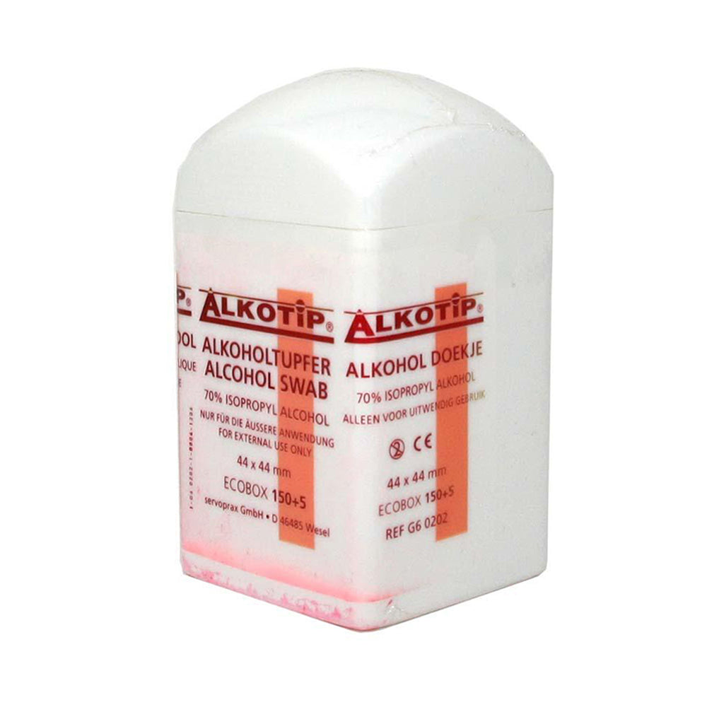 Alkotip-Alkoholtupfer-dispenserdose-155-Stück-onlineshop-DoctorLab