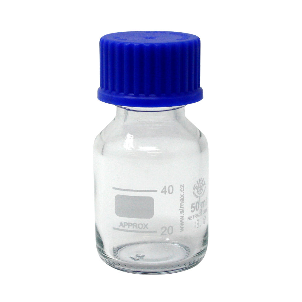 Laborgewindeflaschen-mit-blauer-Kappe-GL32-und-Ausgießring-50-ml-onlineshop-DoctorLab